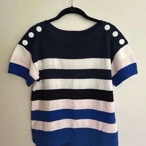 Cabi #5448 short sleeve striped sailor pull over XS.  NWOT